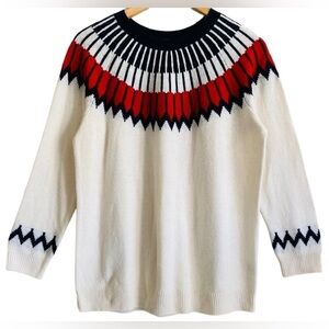 TALBOTS Wool Blend Supersoft Preppy Fairisle Pullover Sweater Size 1XP